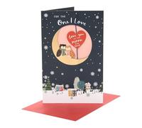 UK Greetings | Christmas Card for The One I Love | Xmas Presents | Her/Him | Owls Design | With Envelope | 22.9 x 14.9 cm