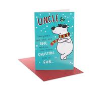 UK Greetings Christmas Card for Uncle - Funny Polar Bear Design