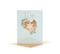 UK Greetings Christmas Card for Wife - Festive Gold Design