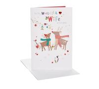 UK Greetings Christmas Card for Wife - Reindeer Design