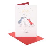 UK Greetings | Christmas Card for Wife | Xmas Presents | Her, Girls, Women | Polar Bears Kissing | With Envelope | 22.9 x 14.9 cm