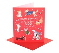 UK Greetings | Christmas Card to The Dog | Xmas Presents | Her/Him | Christmas Dogs | With Envelope | 18.4 x 15.9 cm
