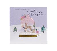 UK Greetings Christmas Card with Envelope - Cute Design Reindeer and Snow globe, Multi