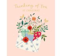 UK Greetings Comforting Christmas Card Thinking Of You At Christmas Festive Xmas Greetings - Carlton Cards Feminine Design, Eco-Friendly, Heartfelt Message, Elegant, Thoughtful, Gold Foil