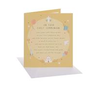 UK Greetings | Communion Card | Congratulations Card | Her/Him | With Envelope | 15.9 x 18.4 cm