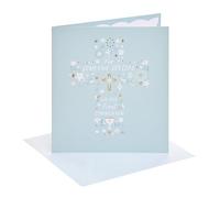 UK Greetings | Communion Card for Boy | Cross Icons Design | With Envelope