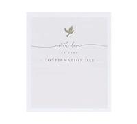 UK Greetings Confirmation Card For Boy or Girl With Envelope - Beige Dove Design