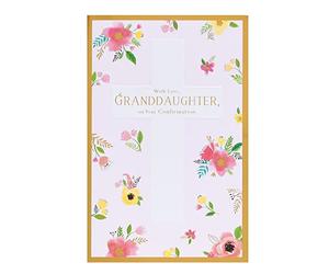 UK Greetings Confirmation Card for Granddaughter With Envelope - Flower Design