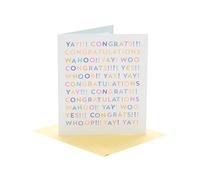 UK Greetings | Congratulations Card | Congratulations/Proud of You | Her/Him | Colourful Text Design | With Envelope | 165 x 190 mm