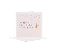 UK Greetings | Congratulations Card | Congratulations/Proud of You | Her/Him | Champagne Design | With Envelope | 165 x 165 mm