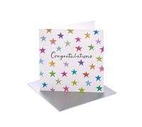 UK Greetings | Congratulations Card | Congratulations/Proud of You | Her/Him | Shiny Stars Design | With Envelope | 165 x 165 mm