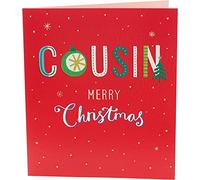 UK Greetings Cousin Christmas Card - Christmas Card for Her - Christmas Card for Him - to Cousin Happy Christmas Card, Multi, 669170-0-1