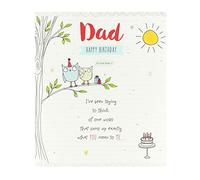 UK Greetings Dad Birthday Card - Birthday Card for Him - Sweet Birthday Card - Owl Birthday Card, White