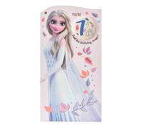 UK Greetings Disney 7th Birthday Card For Her/Girl With Envelope - Badge Design - With Elsa