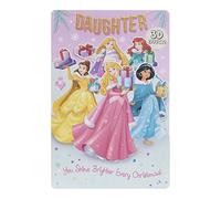 UK Greetings Disney Christmas Card for Daughter - Princesses Design