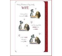 UK Greetings Disney Lady and The Tramp Wife Christmas Card - Merry Christmas to My Lovely Wife