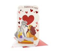 UK Greetings Disney Lady & The Tramp Anniversary Card for Him/Her - Stunning Pop-Up Design