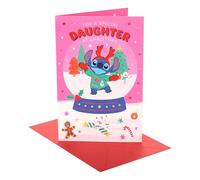 UK Greetings | Disney Lilo and Stitch Christmas Card for Daughter | Xmas Presents | Greeting Card |Her/Girls/Women | With Envelope | 22.9 x 14.9cm