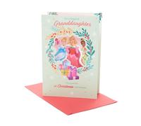 UK Greetings | Disney Princess Christmas Card for Granddaughter | Xmas Presents | Her, Girls, Women | Disney Princess granddaughter | With Envelope | 22.9 x 14.9 cm
