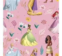 UK Greetings Disney Princess Gift Wrapping Paper, Pink Design, 2m x 70cm