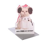 UK Greetings | Disney Star Wars Birthday Card for Her/Friend | Happy Birthday Gifts | Her, Girls, Women | Funny Cat Leia Design | With Envelope | 155 x 235 mm