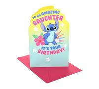 UK Greetings | Disney Stitch Birthday Card for Daughter | Happy Birthday Gifts | Her, Girls, Women | Stitch Daughter | With Envelope | 14.9 x 22.9 cm