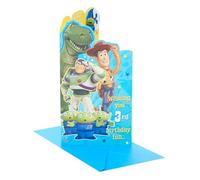 UK Greetings | Disney Toy Story 3rd Birthday Card for Him/Boy | Happy Birthday Gifts | Him, Boys, Men | With Badge & Envelope | 127 x 235 mm