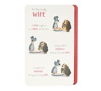 uk greetings Disney Valentines Day Card For Him/Her With Envelope - Lady & The Tramp Design