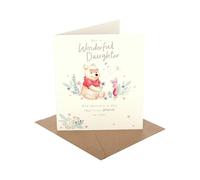 UK Greetings | Disney Winnie the Pooh Birthday Card for Daughter | Happy Birthday Gifts | Her, Girls, Women | Daughter Winnie the Pooh and Piglet | With Envelope | 15.9 x 18.4 cm