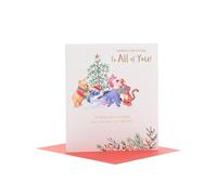 UK Greetings Disney Winnie the Pooh Christmas Card for All of You - Pooh & Friends Design