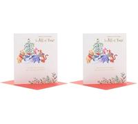 UK Greetings Disney Winnie the Pooh Christmas Card for All of You - Pooh & Friends Design (Pack of 2)