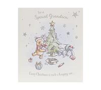 UK Greetings Disney Winnie the Pooh Christmas Card for Grandson - Cute Tree Design