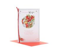 UK Greetings Disney Winnie the Pooh Christmas Card for Wife - Bouquet Design