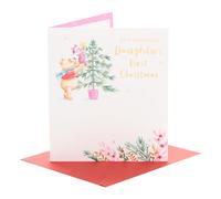 UK Greetings | Disney Winnie the Pooh Daughter 1st Christmas Card | Christmas Presents | Her, Girls, Women | WTP Daughter's First Christmas Smallest Things | With Envelope | 18.4 x 15.9 cm