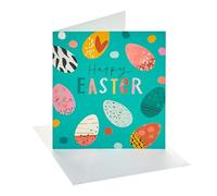 UK Greetings | Easter Card | Easter Card | Her/Him | Easter Eggs Design | With Envelope | 13.7 x 15.9 cm
