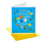 UK Greetings | Easter Card for Grandson | Him, Boys, Men | Eggs and Bunnies Design | With Envelope | 15.9 x 18.4 cm