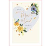 UK Greetings Easter Card for Mum & Dad - Daffodils & Birds Design