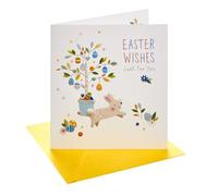 UK Greetings | Easter Card | Her/Him | Button Box Easter Bunny Design | With Envelope | 15.9 x 18.4 cm