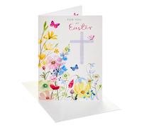 UK Greetings | Easter Card | Her/Him | Easter Cross Design | With Envelope | 12.1 x 18.4 cm