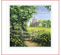 UK Greetings | Easter Card | Her/Him | Religious Church Design | With Envelope | 15.9 x 15.9 cm