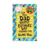 UK Greetings | Father's Day Card for Dad | Card for Dad, Grandad, Husband | Him, Boys, Men | Badge Design | With Envelope | 13.7x21 cm