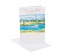UK Greetings | Father's Day Card for Dad | Card for Dad, Grandad, Husband | Him, Boys, Men | Boat Scene Design | With Envelope | 165x254 mm