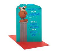 UK Greetings | Father's Day Card for Husband | Bear on a Pedestal Design