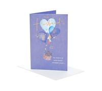 UK Greetings Father's Day Card for Husband - Blue Balloons & Present Design