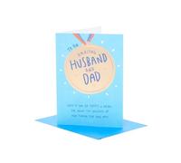 UK Greetings | Father's Day Card for Husband/Dad | Card for Dad, Grandad, Husband | Him, Boys, Men | Gold Medal Design | With Envelope | 127x178 mm