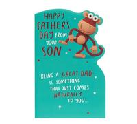 UK Greetings Father's Day Card from Your Son - Funny Monkey Design
