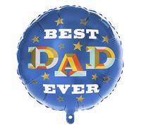 UK Greetings | Father's Day Foil Balloon for Dad | Inflate With Air or Helium | Best Dad Ever Navy Foil Balloon | 33 x 33 cm