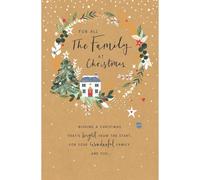 UK Greetings For All The Family Christmas Card Festive Christmas Wreath Xmas Greetings - Gibson Festive Design, Heartfelt Message, Eco-Friendly, Vibrant, Wishes For Families