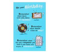 UK Greetings Funny Birthday Card | Humorous Nostalgic Design With Envelope