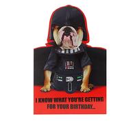 UK Greetings Funny Birthday Card - Star Wars Birthday Card -Birthday Card for Him - Darth Vader/English Bulldog Funny Birthday Card, Multi (614248-0-1)